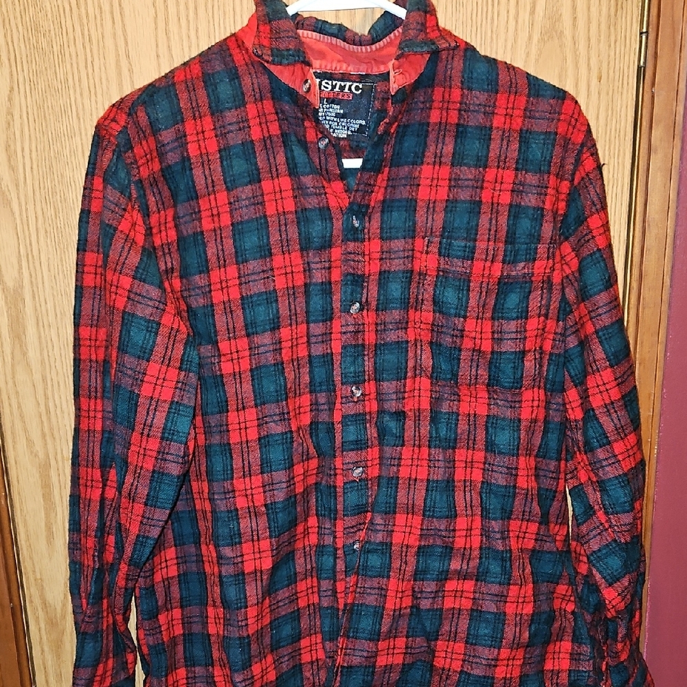 Mystic Red and Black Plaid Men's Shirt